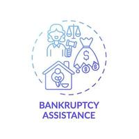 Bankruptcy assistance concept icon vector