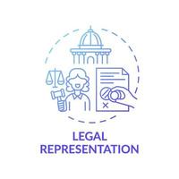 icono del concepto de representación legal vector