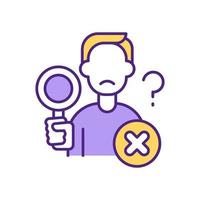 Man with magnifying glass RGB color icon vector