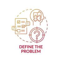 Define the problem red gradient concept icon vector