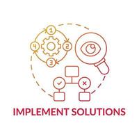 Implement solutions red gradient concept icon vector