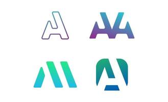 Letter A logo set creative inspiration design vector