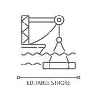 icono lineal de construcción submarina vector