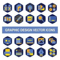 Graphic design vector icons in badge design style.