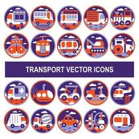 Transport vector icons in badge design style.