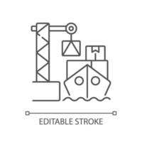 Cargo loading linear icon vector