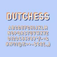 Dutchess vintage 3d vector alphabet set