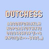 Dutchess vintage 3d vector alphabet set