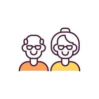 Old people RGB color icon vector