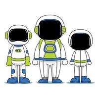 Astronaut Characters in Flat Design Style vector