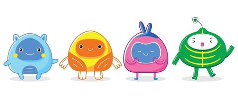 cute mascot character set vector