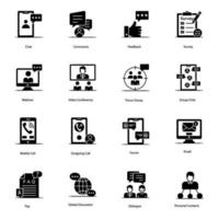 Modern, Discussion And Communication Icons vector