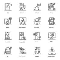 Modern, Discussion And Communication Icons vector