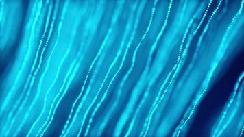 blå bakgrund med vetenskapspartiklar och linjer flytande