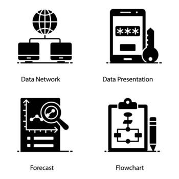 Big Data and Datacenter Icons vector