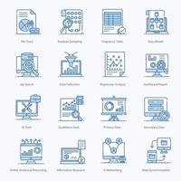 Big Data and Data Organization Icons vector