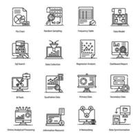 Big Data and Data Organization Icons vector