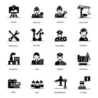 Blue Collar Jobs Icons vector