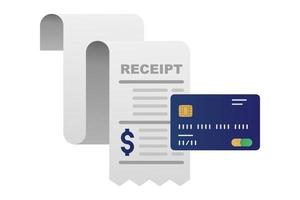 Receipt With Credit Card vector