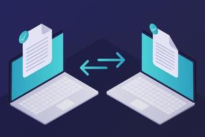 Isometric File Transfer vector