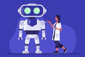 Robot Repair Scientist vector