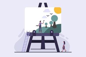 Artists Painting Picture vector