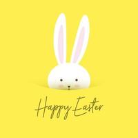 Cute Happy Easter background with bunny design vector