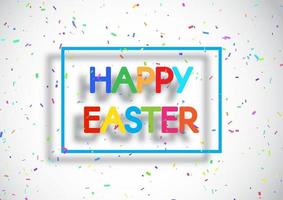 Easter background with colourful lettering and confetti vector