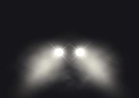 Car headlights in a foggy atmosphere design