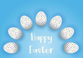 Easter background with polka dot eggs vector