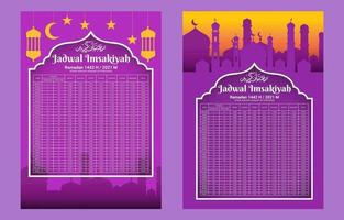 Fasting Calendar Schedule Template vector