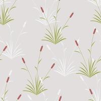 Vector seamless pattern with reedmace or Typha latifolia