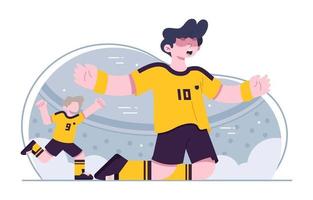 Football Player Celebrating Goal vector