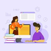 Online Study School Education Concept vector