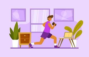 concepto de gimnasio en casa vector