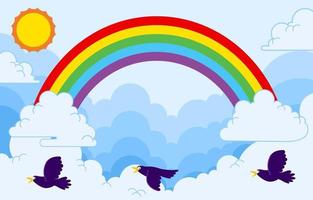 Happy Rainbow Background vector