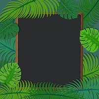 Empty background with tropical leaves frame vector