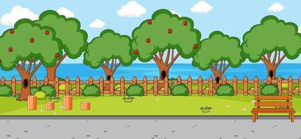 Empty scene with many trees in the park vector