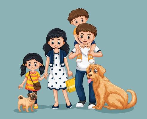 Happy family member cartoon character