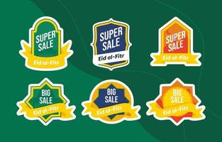 Label Promotion with Eid al Fitr Theme vector