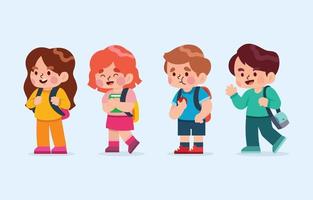 Children Character Set vector