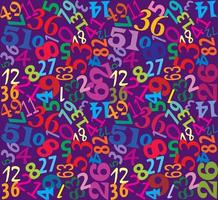 Numbers seamless multicolor background vector