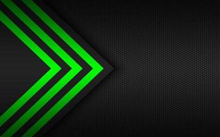 Modern technology background with green arrows and polygonal grid. Abstract widescreen background vector