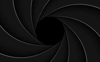 Black shutter aperture with white outline. vector