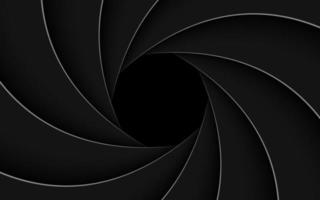 Black shutter aperture with white outline. vector