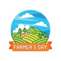 Farmer's day in flat design style. vector