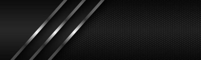 Abstract header with silver lines on overlapped layers and polygonal pattern. Template for your banner and presentation. Modern vector design illustration