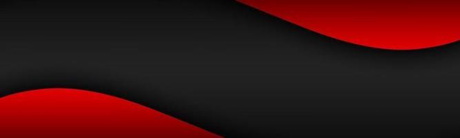 Abstract black and red wave banner. Vector header with blank space for your text. Modern corporate design vector illustration