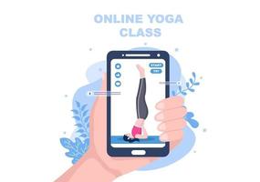 lecciones en línea, concepto de clases de yoga y meditación vector