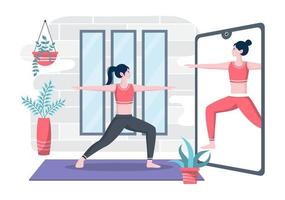 Online Lessons, Yoga and Meditation Classes Concept vector